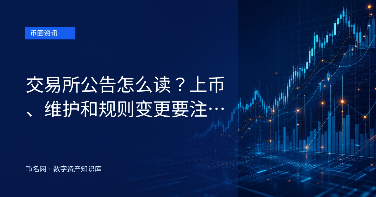 交易所公告怎么读？上币、维护和规则变更要注意什么